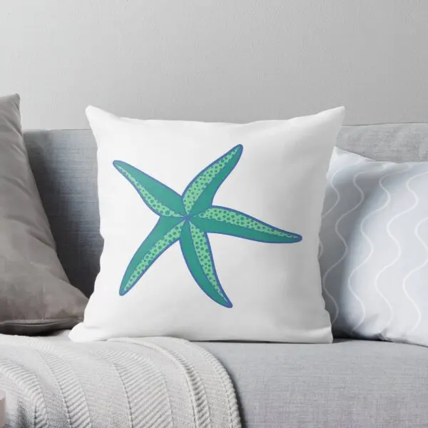 

Starfishe Light And Dark Blue Printing Throw Pillow Cover Square Fashion Anime Sofa Case Bed Home Comfort Pillows not include