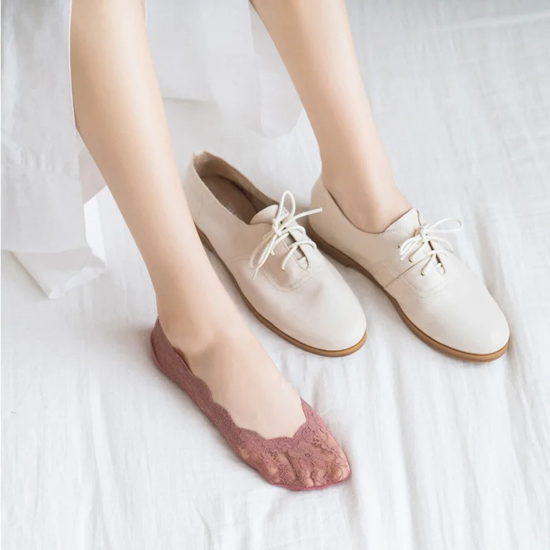 Lace Women's Socks Cotton Bottom Non Slip Strips Spring Summer Shallow Mouth Boat Socks Super Penetrating Lace Invisible Socks