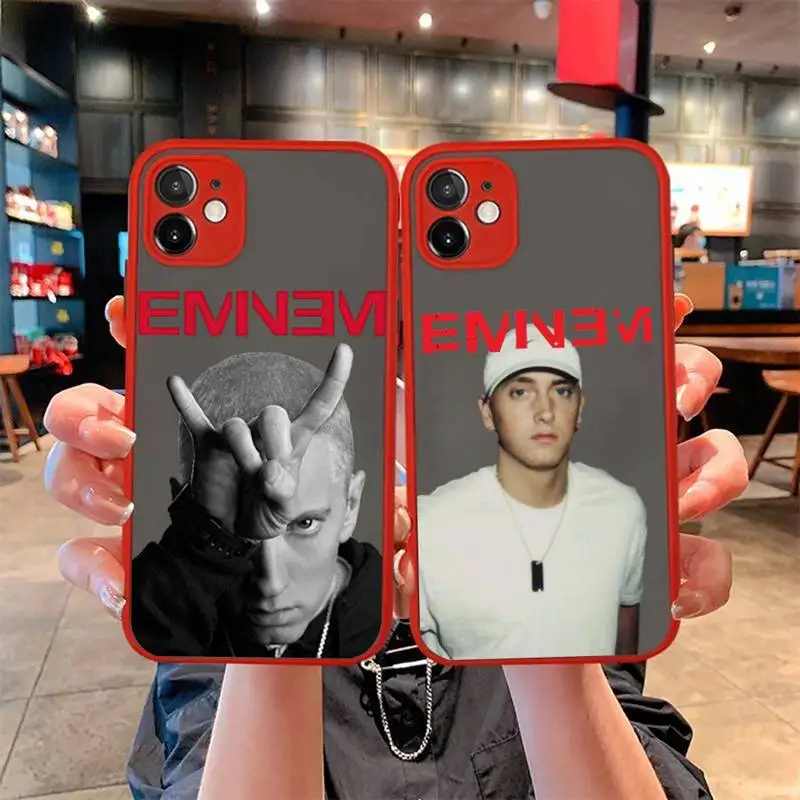 

Hop Rapper Eminem rap Phone Case for iPhone X XR XS 7 8 Plus 11 12 13 pro MAX 13mini Translucent Matte Case