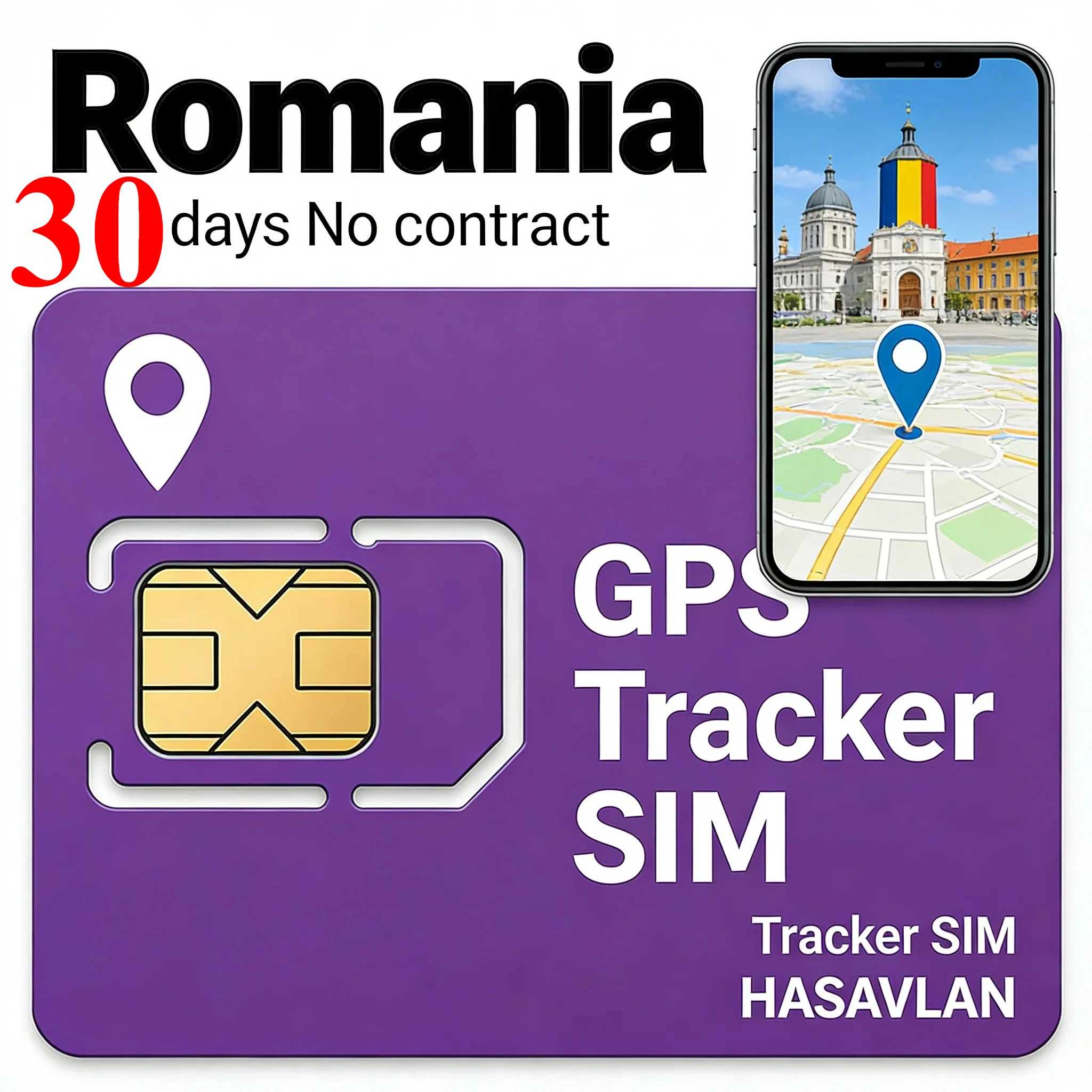 Фото SIM-карта для трекера, без контракта, 30 МБ/30 дней, с возможностью продления, стандарт 4G LTE, Micro Nano Cat1 M2M IoT GPS, ZOVAGOLO РУМЫНИЯ №2