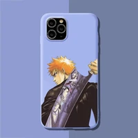 anime bleach kurosaki ichigo phone case for iphone 11 12 13 mini pro xs max 8 7 6 6s plus x xr solid candy color case