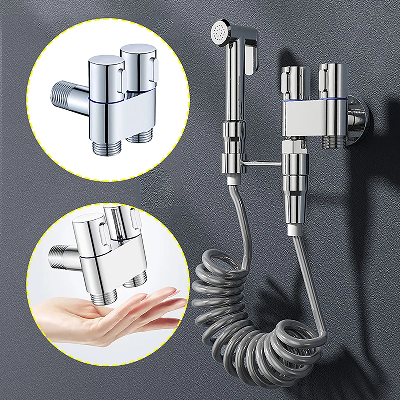 

Трехсторонний угловой клапан для розлива из сплава, 1 шт., настенное крепление, два внешних аксессуары для ванной комнаты, туалета