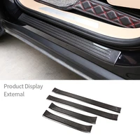 for porsche cayenne 2018 2021 real carbon fiber car outer door sill dedicated welcome pedal cover scuff plate car accessories