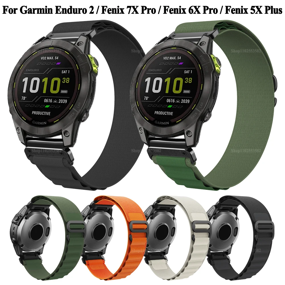 

22mm 26mm Nylon Watchband For Garmin Enduro 2 Fenix 5 6 7 5X 6X 7X Pro QuickFit Strap Bracelet Forerunner 955 965 Instinct Epix