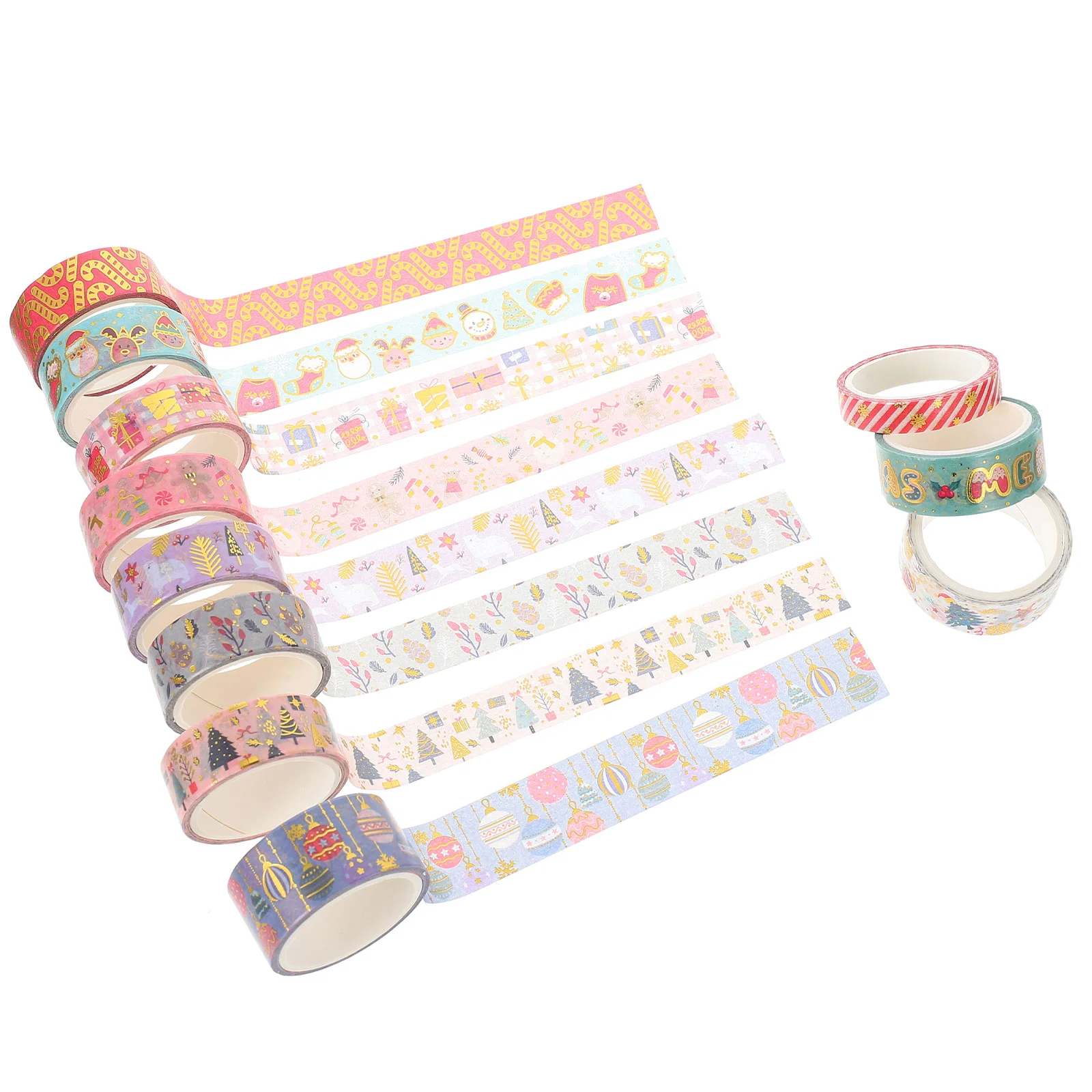 

Tapes Tape Washi Christmas Masking Decor Vintage Gift Wrapping Decorative Colored Hot Stamping Assortment Holiday Journaling