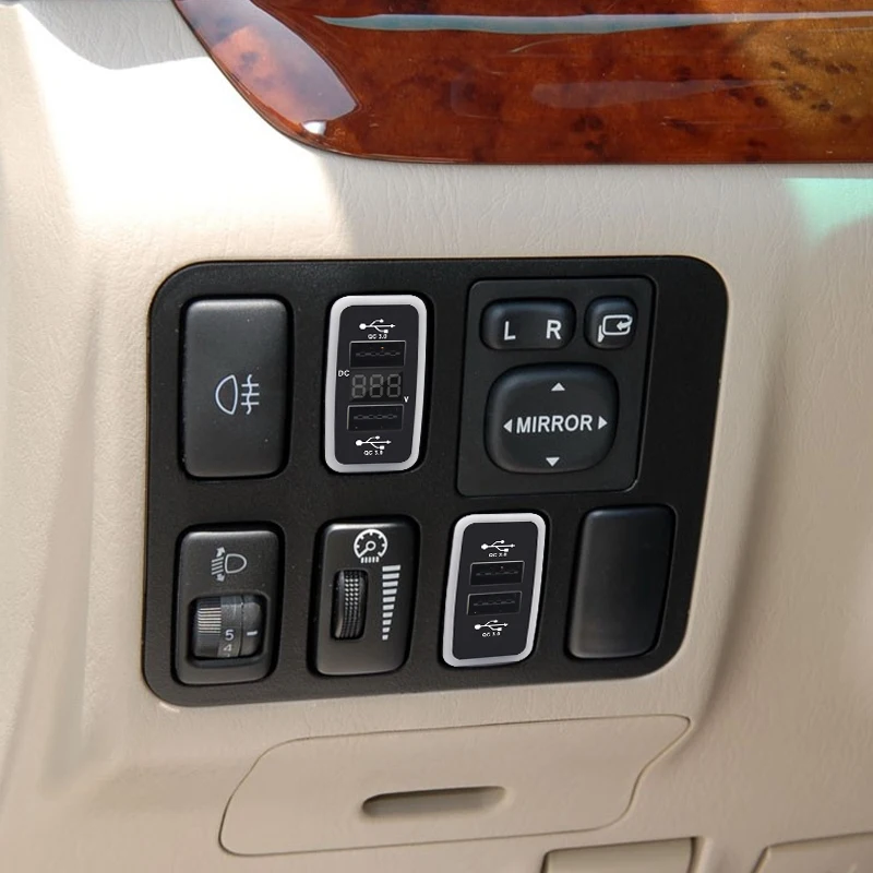 Для Toyota Land Cruiser Prado 120 Lc120 2003-2009 обновленные аксессуары Fj120 мощность двойной USB порт