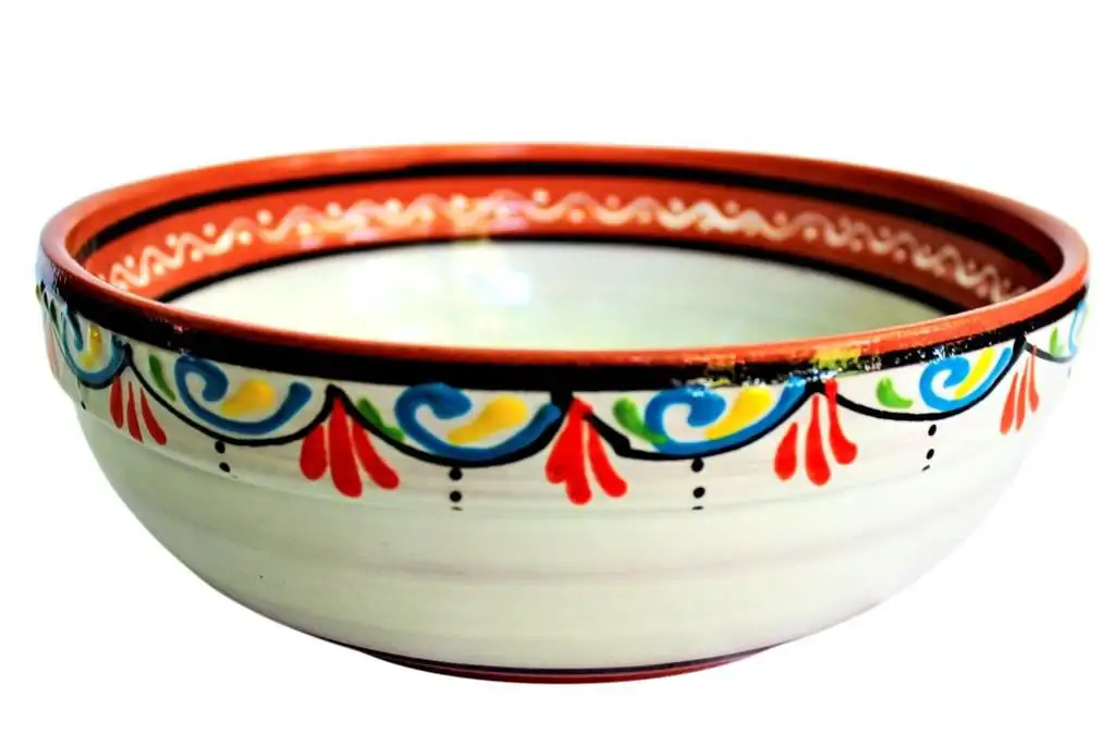

Delightful White Deep Serving Dish - Exquisitely Hand Painted From Spain - Perfect Gift for Any Occasion.
