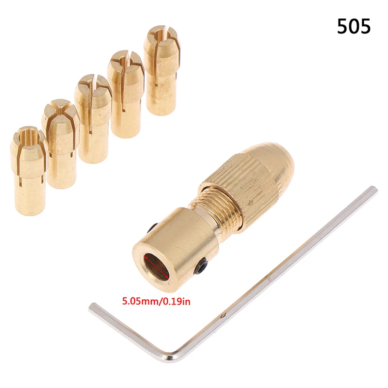 

7 шт./комплект, латунные патроны для дрели, 2/2, 35/4, 05/5, 05 мм