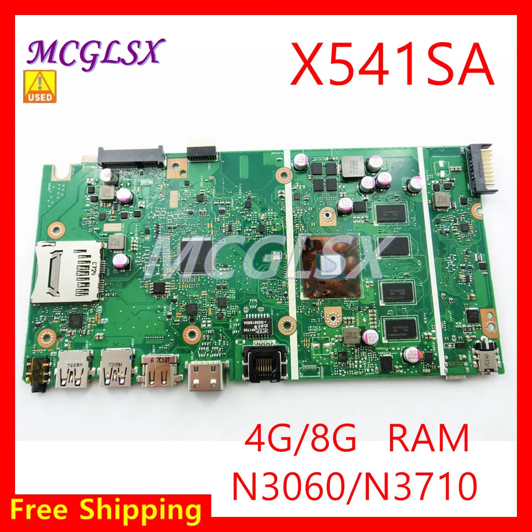 

X541SA Laptop Motherboard For ASUS X541SA A541SA F541SA R541SA D541SA X541SA Mainboard N3060/N3710 4G/8G-RAM Used