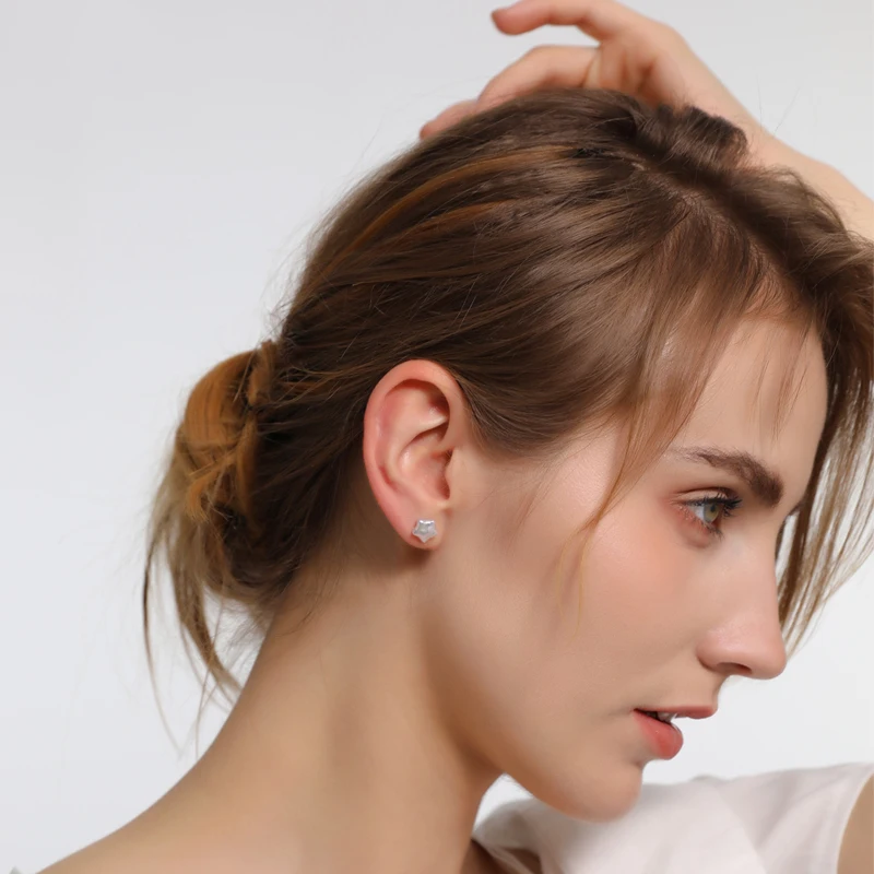 

Барокко счастливая пентаграмма серьги-гвоздики 925 Стерлинговое Серебро игла Простые Модные ювелирные изделия