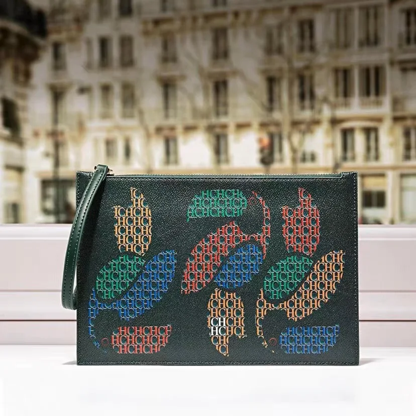 CHCH HCHC European and American niche luxury brand 2022 new women's zipper fashion printed pattern handbag