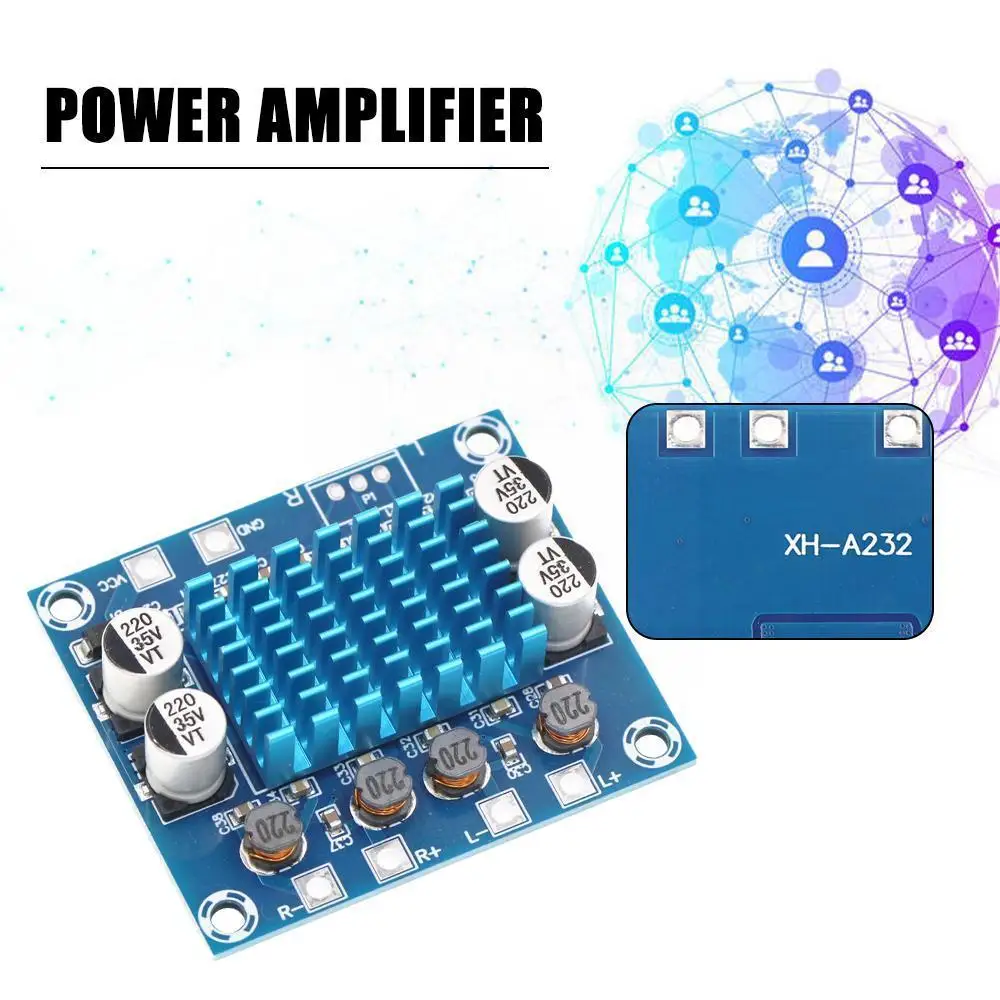 Плата цифрового усилителя звука, Двойные каналы, зеркальный усилитель звука, стерео, высокой четкости, цифровой кабан дБ I1f6