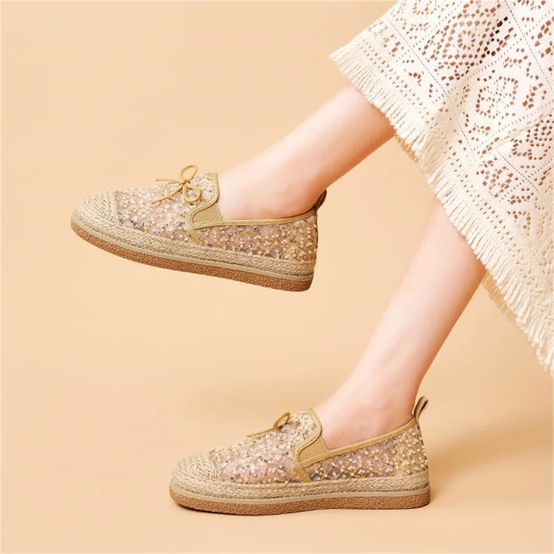 Эспадрильи J &amp M женские сетчатые дышащие кружевные без застежки плоская подошва