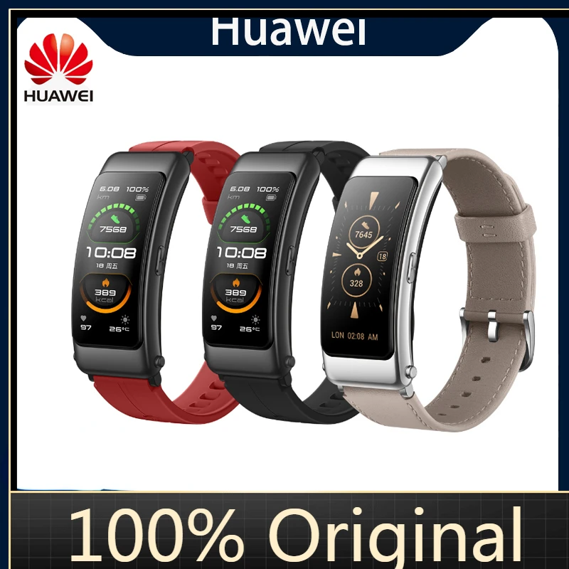 

Новинка смарт-браслет Huawei band B6 Talkband B6 Bluetooth носимые спортивные браслеты сенсорный экран AMOLED наушники