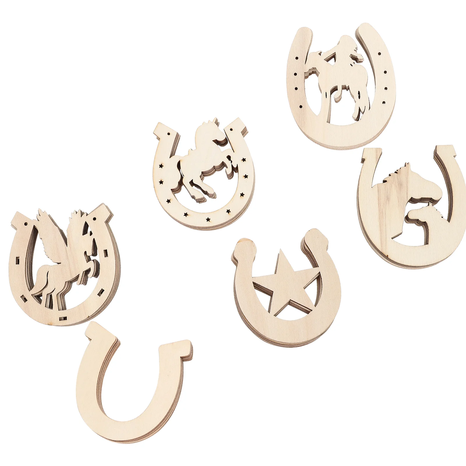 

Wood Horseshoe Wooden Unfinished Diy Slices Cutouts Graffiti Craft Pieces Blank Chips Supplies Chip Horseshaped Cutout Decor