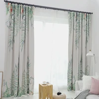 nordic blackout curtains for living room dining bedroom drapes for windows treatments home decor green leaves kitchen door