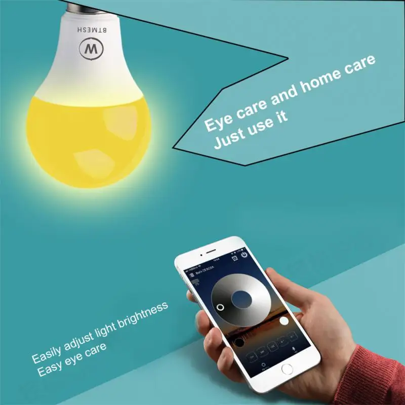 Беспроводная Bluetooth умная лампочка Hao Deng с регулируемой яркостью и меняющая цвет