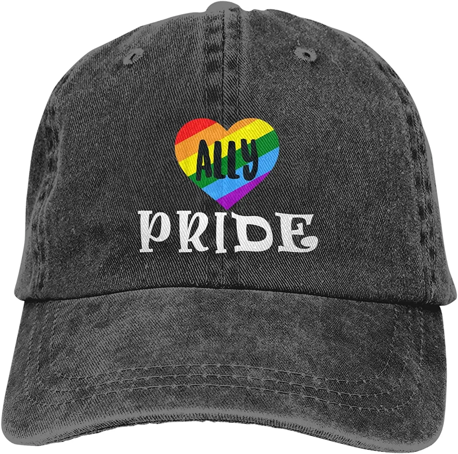 

Ally Pride Baseball Cap Rainbow Heart LGBT Gay Lesbian Hat for Men Women
