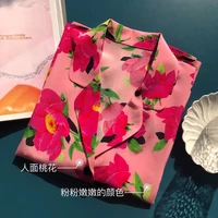 prairie chic pink print new 2022 natural silk short sleeve thin see through shirt women blouse high quality summer fashion