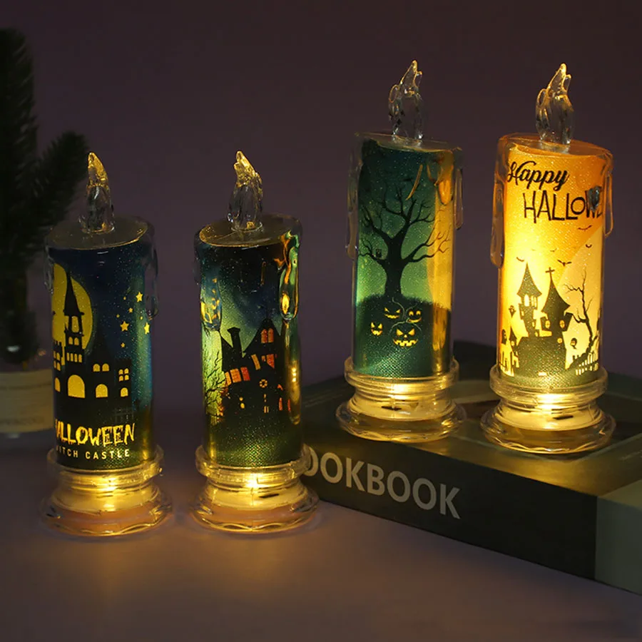 

Halloween Candle Table Lamp Halloween Decorative Props Horror Pumpkin Castle Ghost Festival Party Candle Lamp Dead Parti