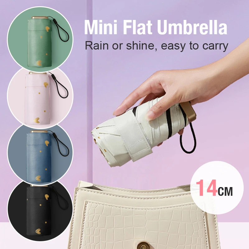 

Women's Umbrella Sunscreen Capsules 6 Fold Lightweight Rainproof Windproof Uv Gilded Technology Travel Shopping Sun Umbrella New