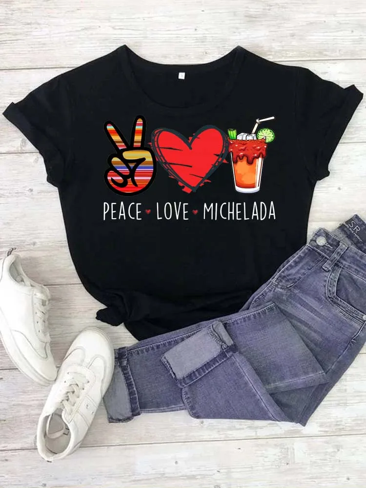 

Maycaur Peace Love Watermelon Women T-shirt Harajuku T Shirt Women Short Sleeve Tee Tops Cute Tee Shirt 90s Girls Graphic Tshirt