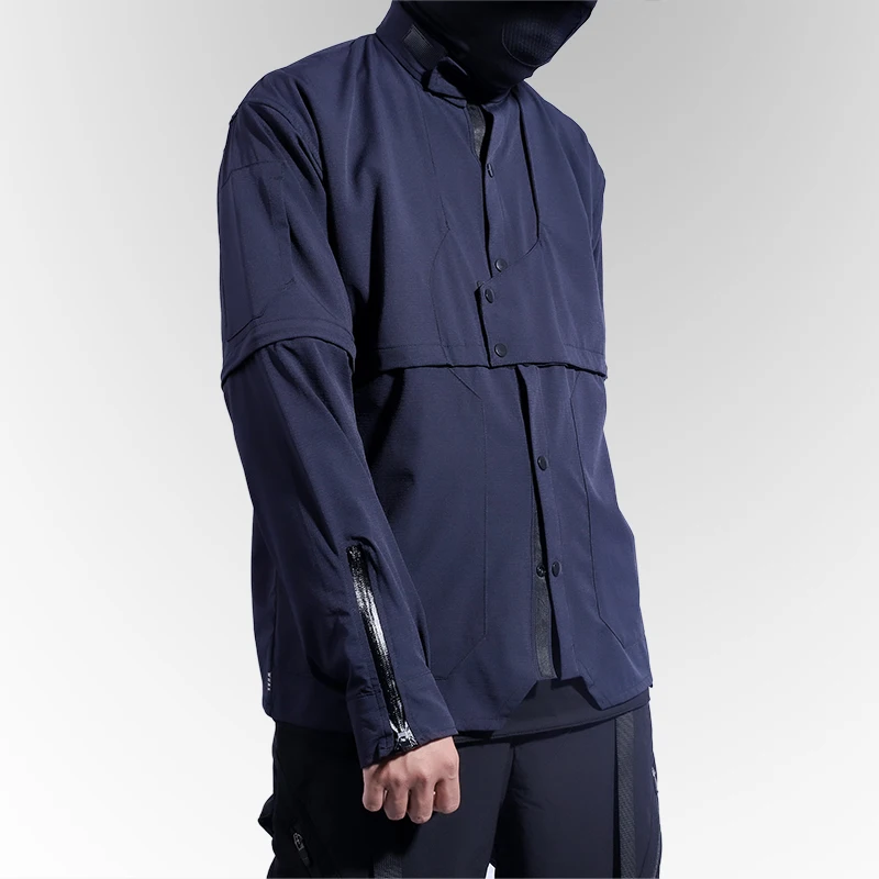 WHYWORKS 21AW techwear cyberpunk Functional Shirts Long Sleeves Multi-pocket Shirts Splash-Proof Coats with Detachable Cuffs