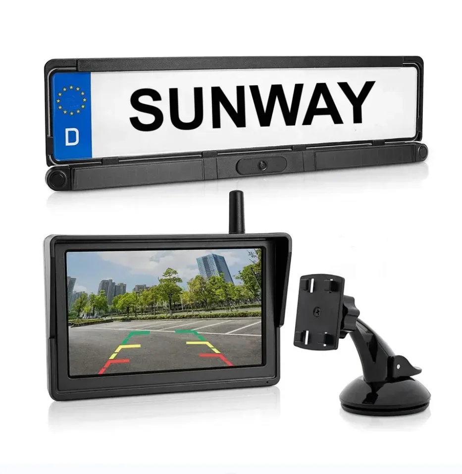 Sunway 5-дюймовый IPS HD автомобильный монитор Солнечная беспроводная автомобильная