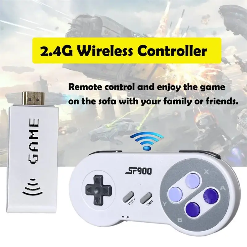 

Hd Retro Handheld Game Player Mini Wireless Controller Gamepad Tv Video Game Console For Sfc / Snes Dual Gamepads Game Stick