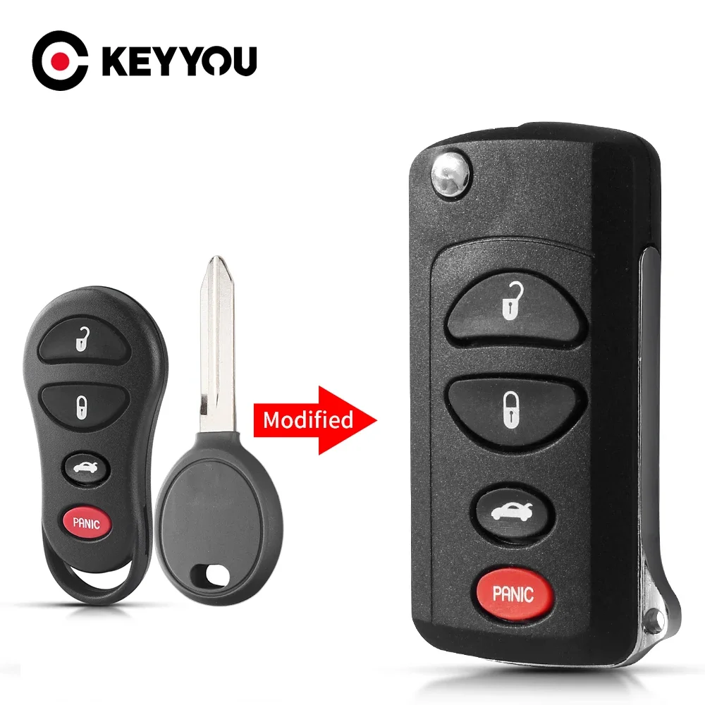 KEYYOU пустой чехол для дистанционного ключа автомобиля сменный Chrysler Sebring Jeep Liberty Dodge