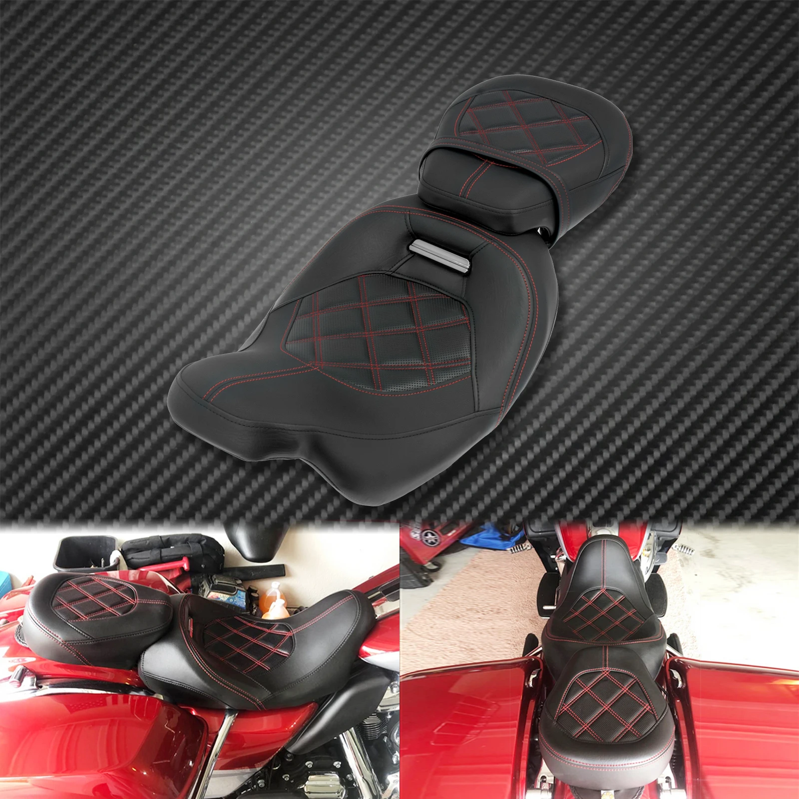 

Мотоциклетное двухместное водительское пассажирское сиденье для Harley Touring 2009-24 Road King Road Street Electra Glide Ultra Limited CVO FLTRXS