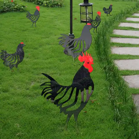 Забавный декоративный забор для курицы, искусственная ферма, ремесло из смолы, скульптура для курицы, уличное украшение для новоселья, двор,...