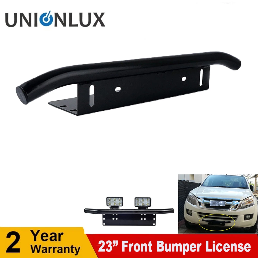 

Universal Car License Plate Bracket Bull Bar Fog Lamp Frame Holder Trailer Exterior Front Bumper Rack for 4"-23" Work Light Bar
