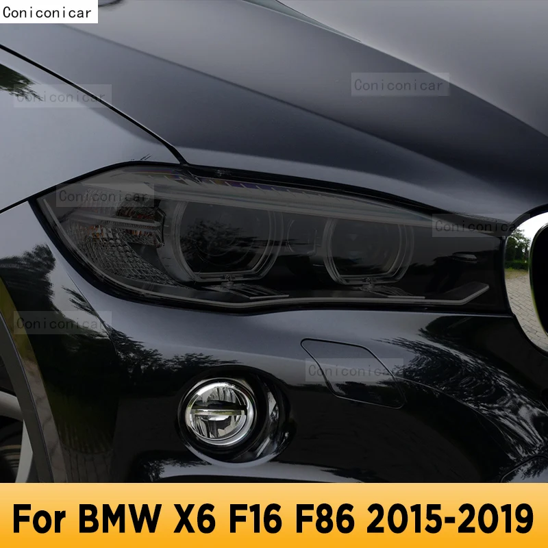 

Car Headlight Tint Anti-Scratch Smoked Black Protective Film Self Healing TPU Stickers For BMW X6 F16 F86 2015-2019 Accessories