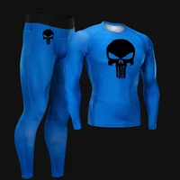compression sportswear mens fitness base layer 2 piece tracksuit set quick dry tights sports suit 4xl long underwear jogging