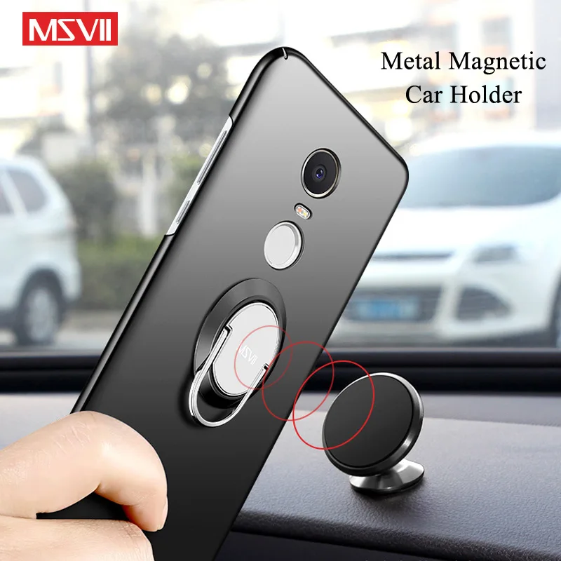 Чехол для Redmi Note 4X с кольцом-держателем MSVII жесткий матовый чехол из поликарбоната