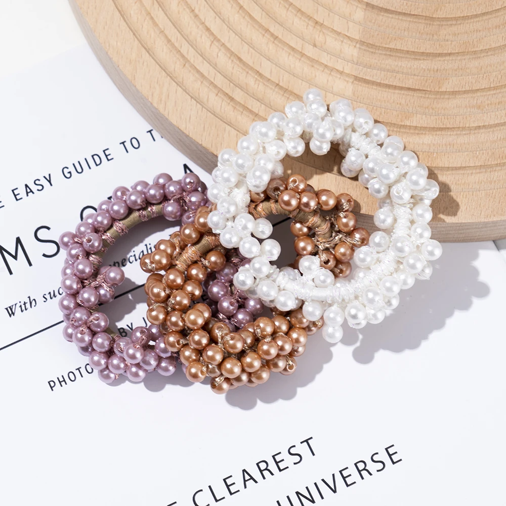 

Mori Girl Small Fresh Handmade Beaded Pearl Head Rope Rubber Band Korean Temperament Hair Ring Bracelet Dual-purpose Headdress