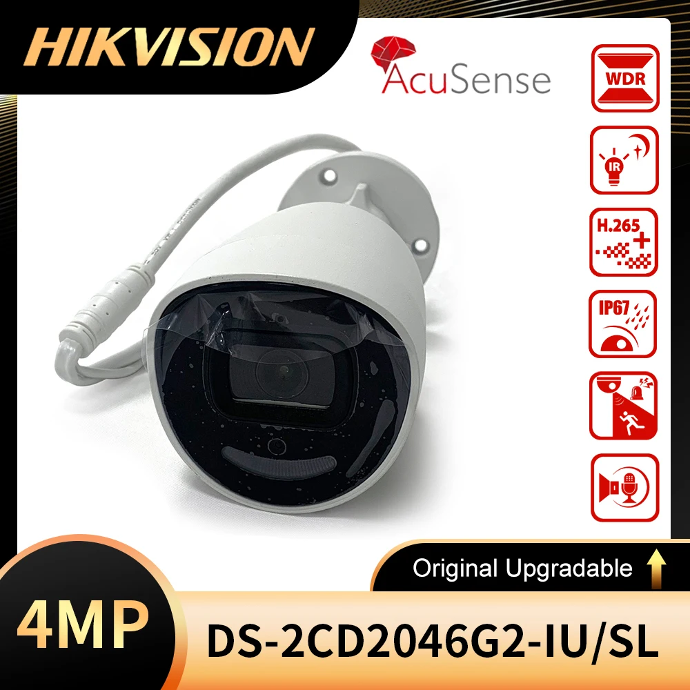 

Original Hikvision DS-2CD2046G2-IU/SL 4MP POE AcuSense Strobe Light and Audible Warning Fixed Bullet Network Camera