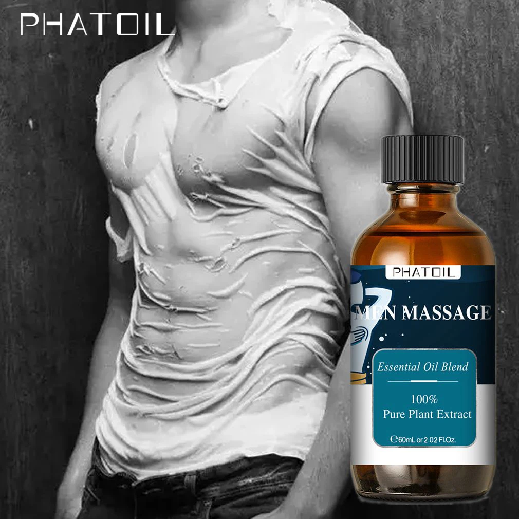 

Мужское массажное эфирное масло PHATOIL для укрепления мышц, снимает усталость, слабость, 30/60 мл, облегчает боль в мышцах, массажное масло