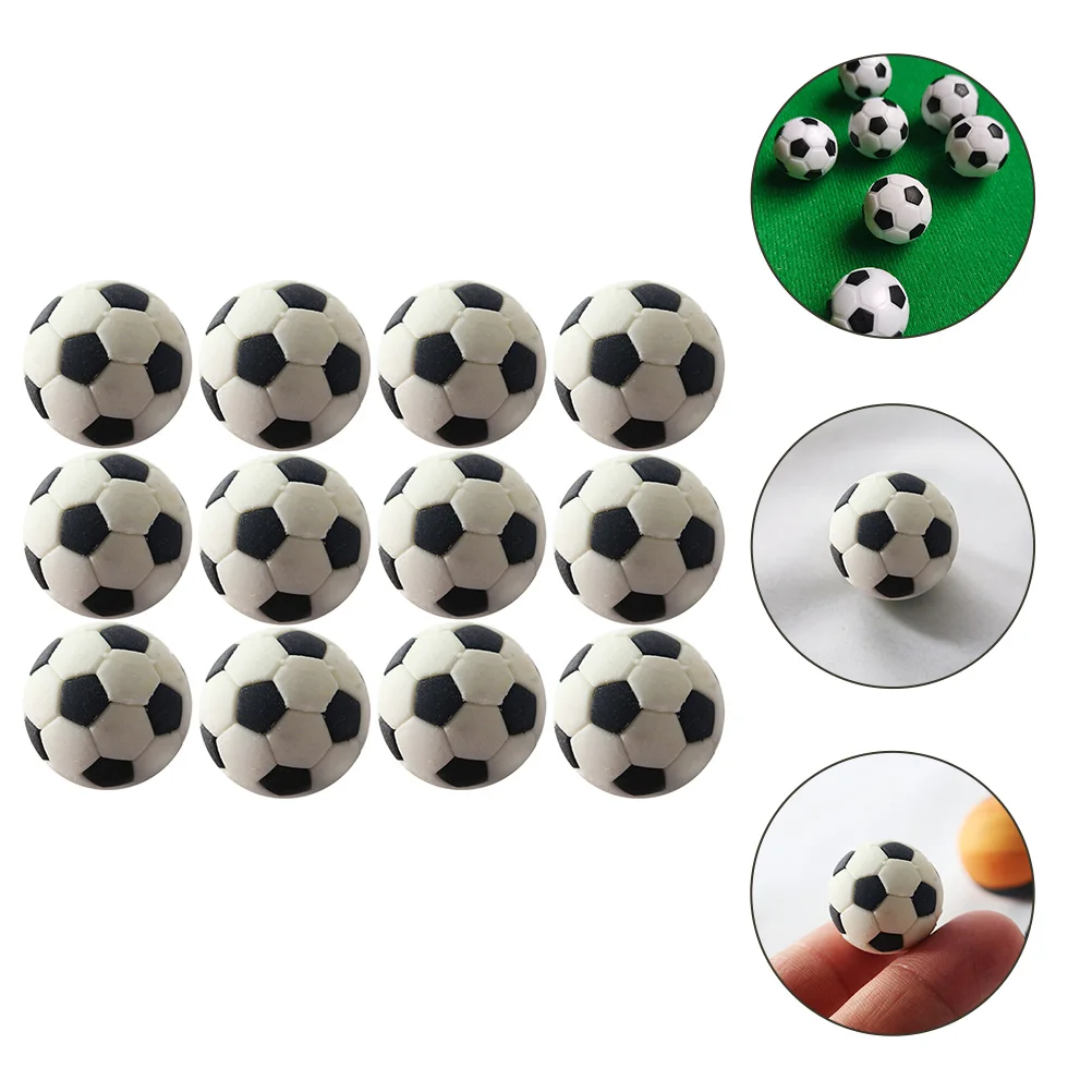 

12 Pcs Soccer Ball Ornaments Mini House Balls Football Water Cup Dollhouse Rubber Tiny Decors