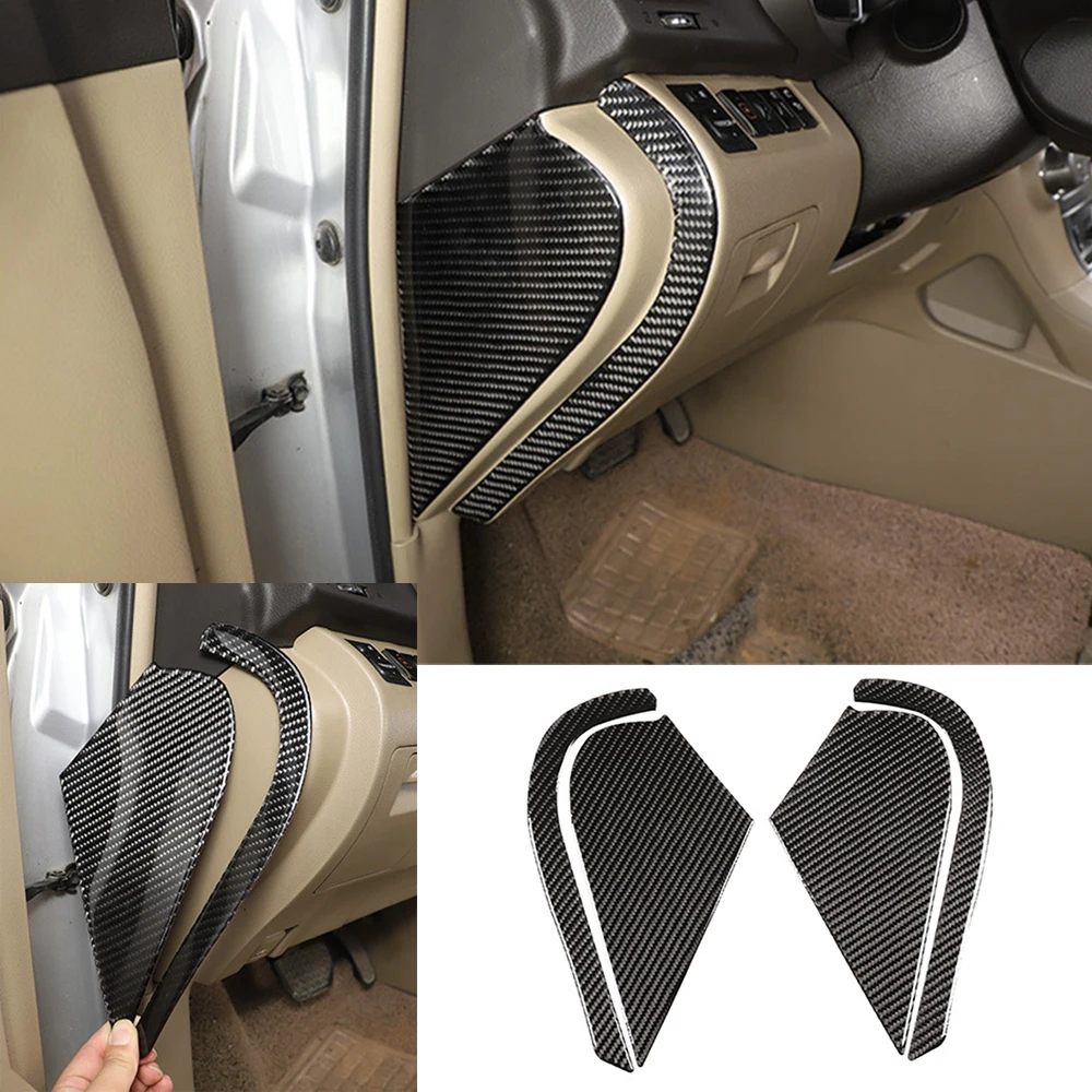 

Soft Real Carbon Fiber Door Buffer Cushion Pad Panel Decorative Cover for Toyota Highlander 2009-2013 Interior Car Accessories