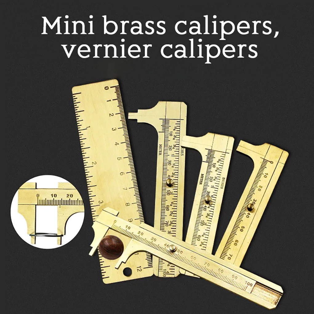 Caliper Portable Mini Sliding Gauge Brass Sliding Ruler Hand Held Measuring Tool 100mm Sliding Gauge Probleemloze Gauge Digital