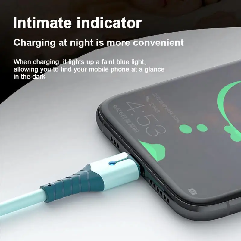 USB Type C Cable For Samsung Liquid Silicone Data Cable USB C Fast Charging For Huawei P40 Xiaomi Redmi Note 11 Wire