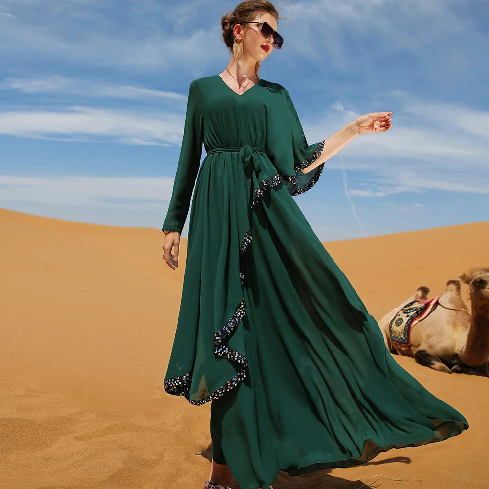 

Женское длинное платье Рамадан Eid Mubarak, длинное платье для вечерние, кафтан, раньше, мусульманское арабское платье Caftan, длинное женское плать...