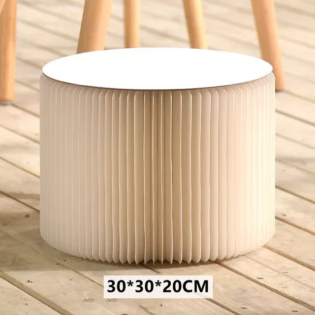 

Nordic Living Room Bedroom Foldable Paper Stool Bench Simple Bench Table Round Stool Plegable Chair Creative Fashion Stool