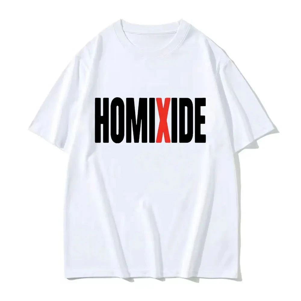 Фото Футболка Rapper HOMIXIDE с принтом, модный топ в стиле хип-хоп, Повседневная Свободная одежда с коротким рукавом для мужчин и женщин №2