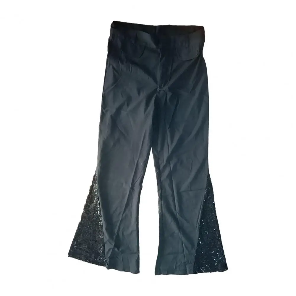 Брюки-рубашка блестящие расклешенные брюки с блестками в стиле ретро