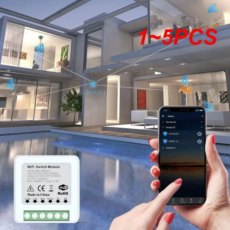 

1~5PCS Tuya Smart Home ZigBee WiFi Smart Switch with Power Monitor 16A Mini Breaker Voice Control for Homekit Siri Alexa