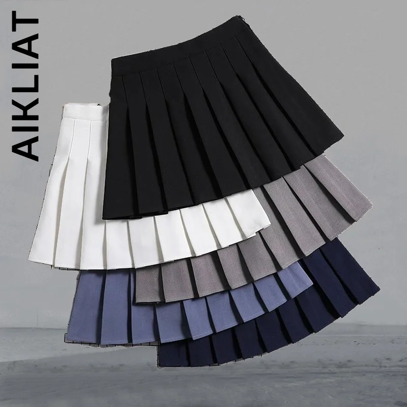 

Aikliat модные корейские женские плиссированные летние юбки с высокой талией Kawaii Y2k A-LineCollege Повседневный стиль для девочек Мини короткие юбки