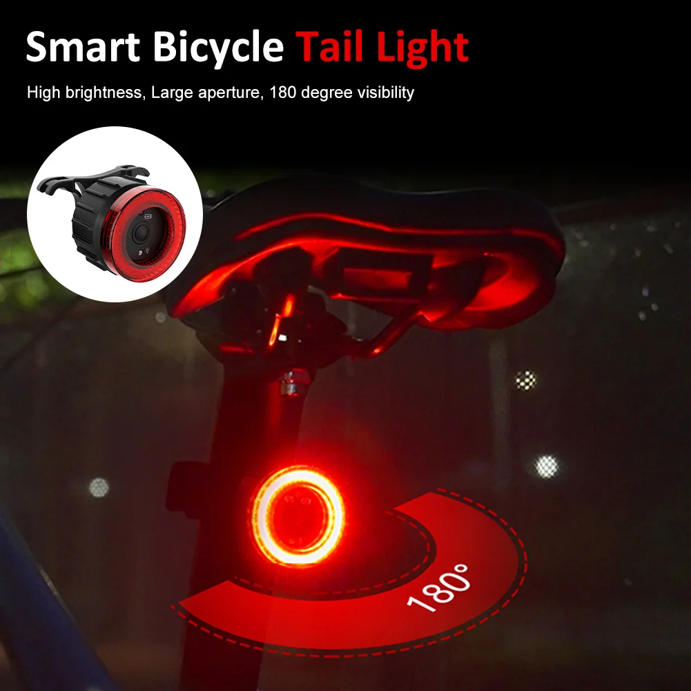 

Bicycle Smart Sensor Brake Tail Light COB Road Cycling LED Charge Lamp Taillight Cycling Flashlight Bike Accessories